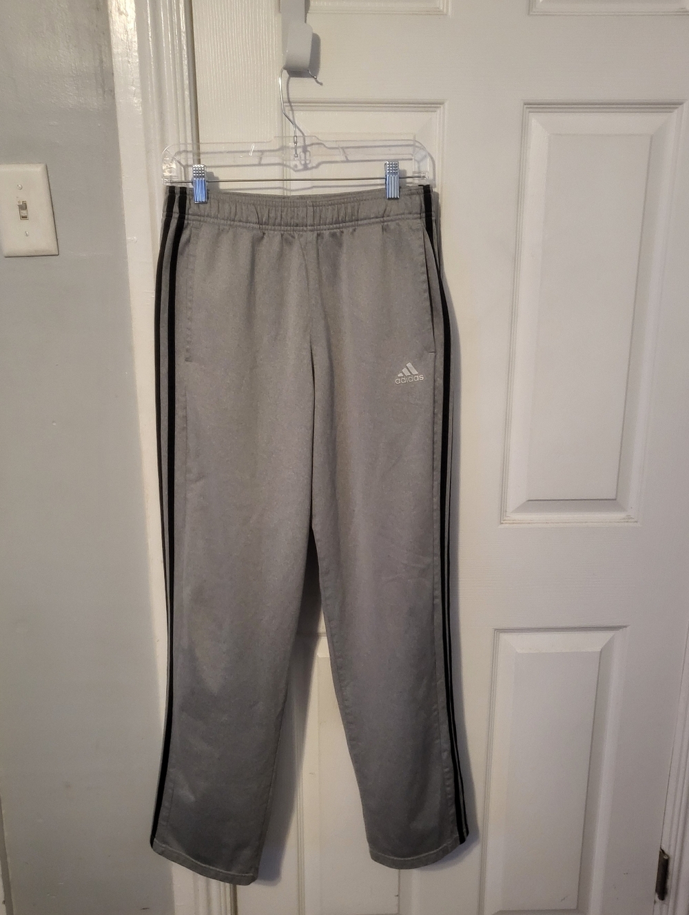 adidas  Gray Sweatpants with Black Side Stripes